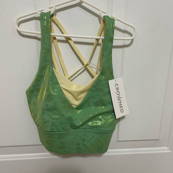 Crowned Athletics Lily Pad Princess Sports Bra XS - Picture 2 of 8